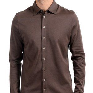 Malo Men's Brown Long Sleeve Casual Shirt